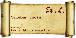 Szieber Lúcia névjegykártya